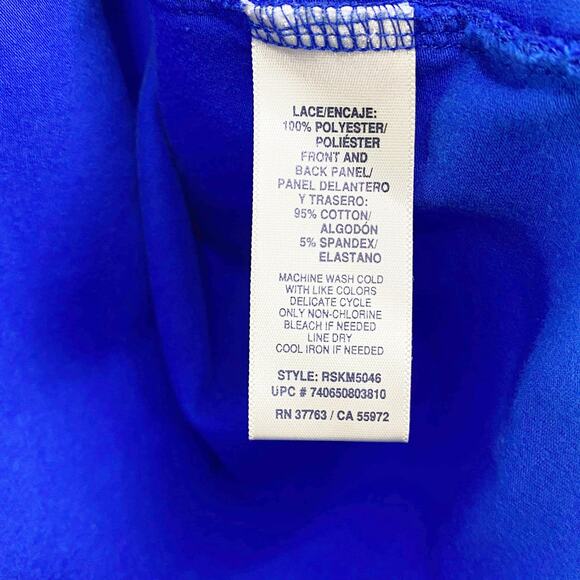 RAFAELLA Blue Eyelet Sheer Sleeveless Scoop Neck Top - Picture 5 of 9